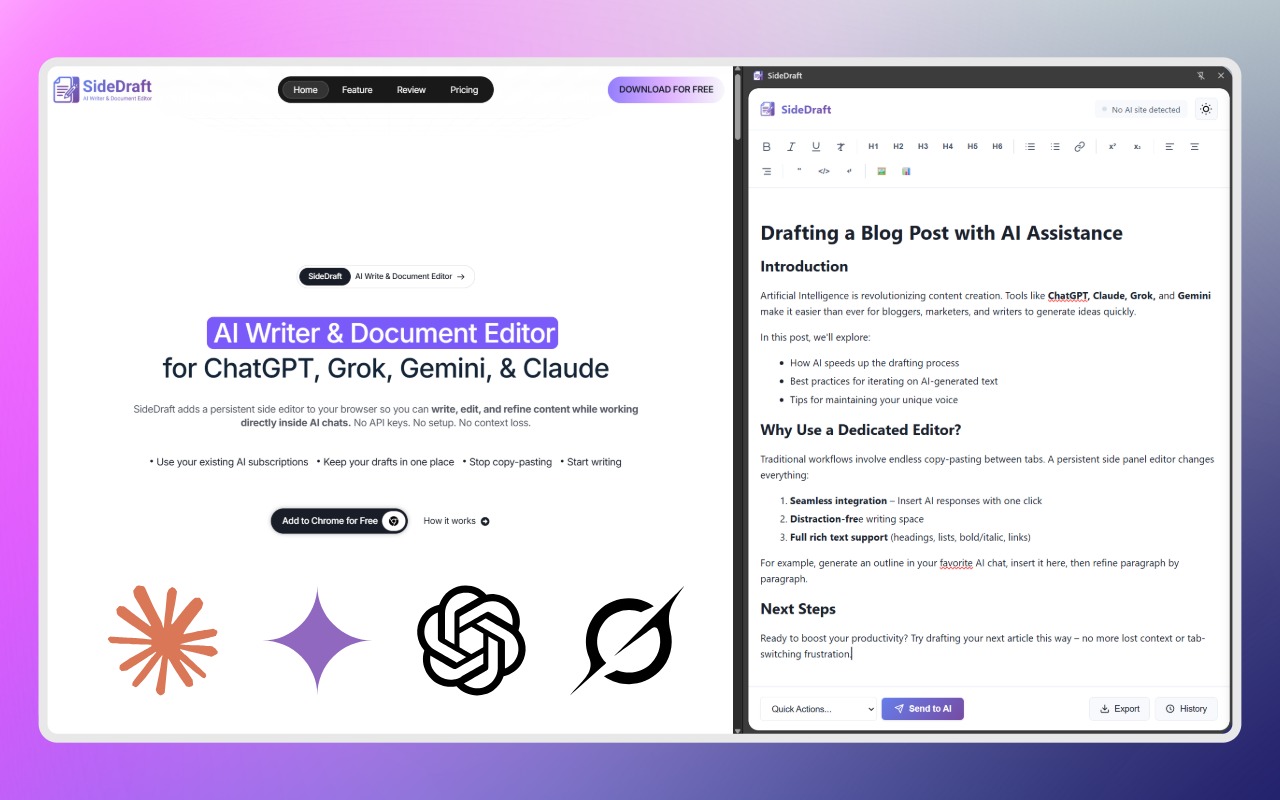 SideDraft Interface Selection