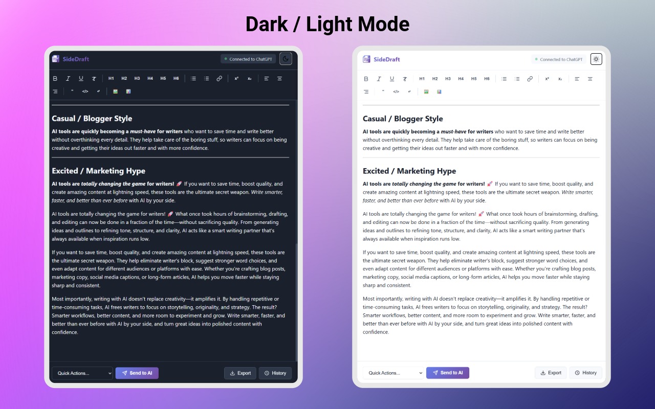SideDraft AI Chat Integration